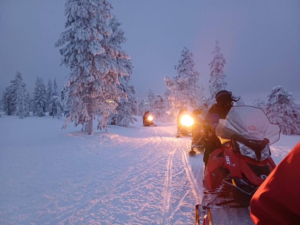 Person riding a snowmobile