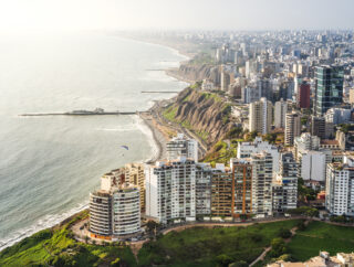 Aerial drone view of Miraflores town