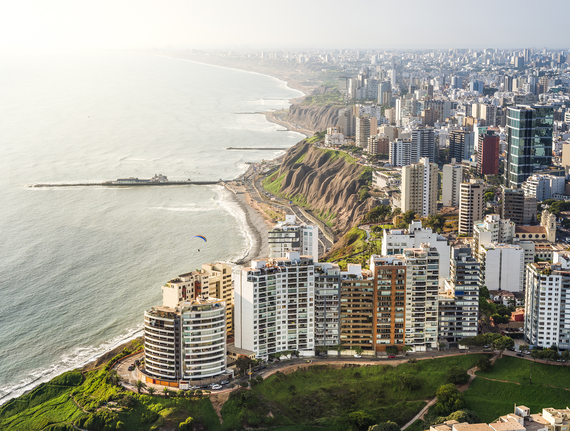 Aerial drone view of Miraflores town
