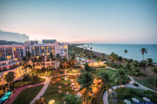 A view of The Marbella Garden, a lush outdoor space at the Wyndham Grand Rio Mar