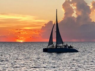Miss Naples sailboat during sunset