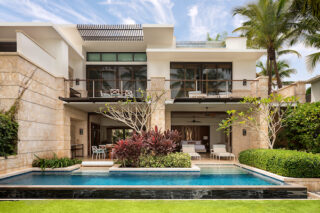 View of SJUDO exterior with pool