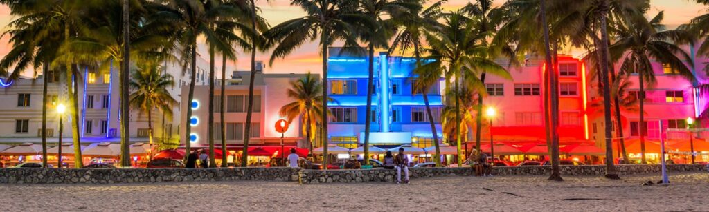 South Beach Miami Art Deco buildings.