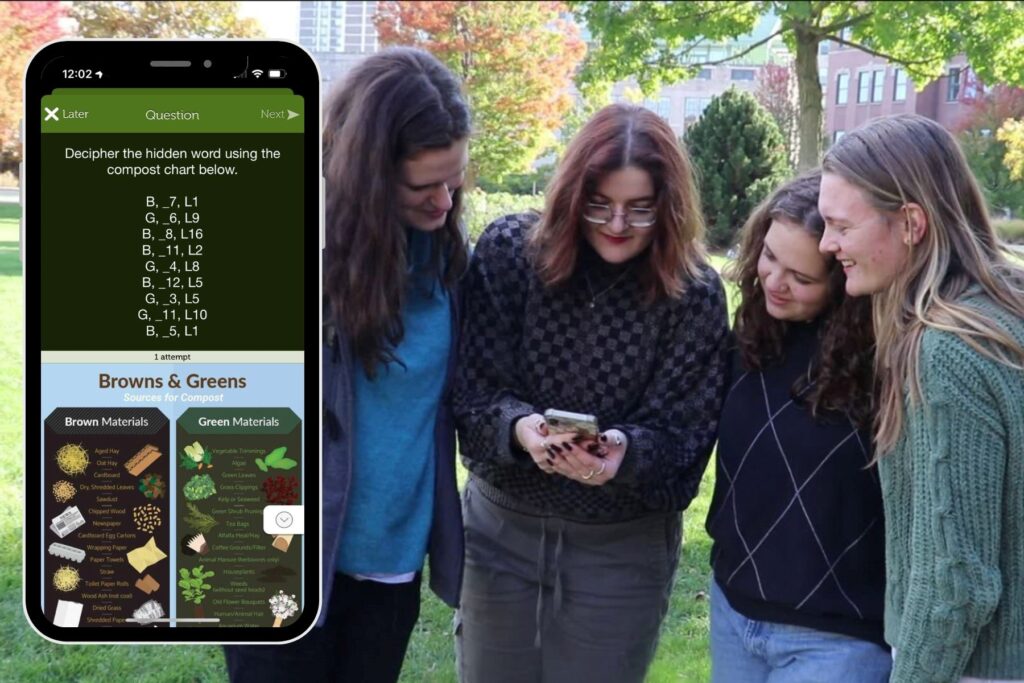 Group of women viewing a phone app
