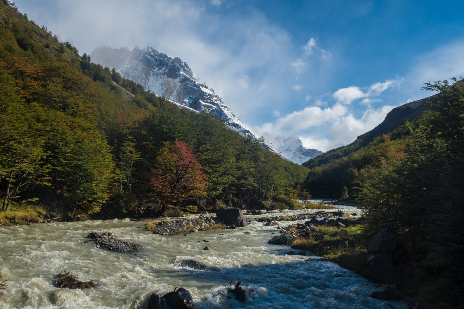 Waterfall in Torres del Paine Park