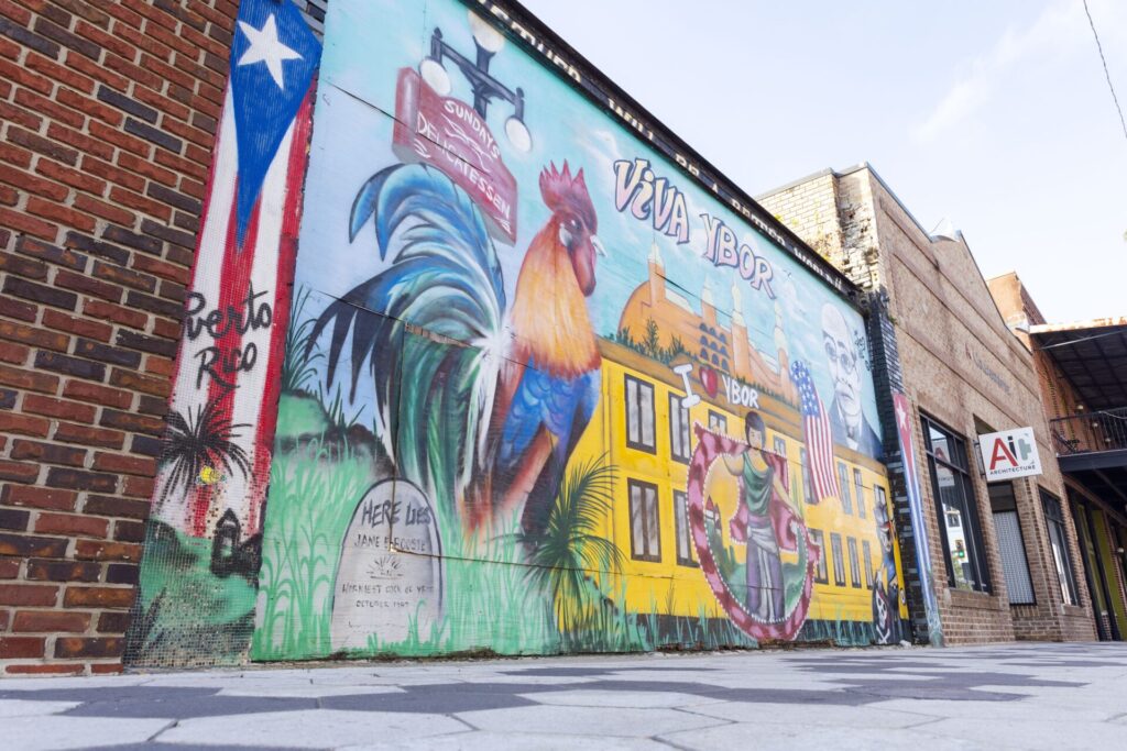 Colorful mural in Ybor City