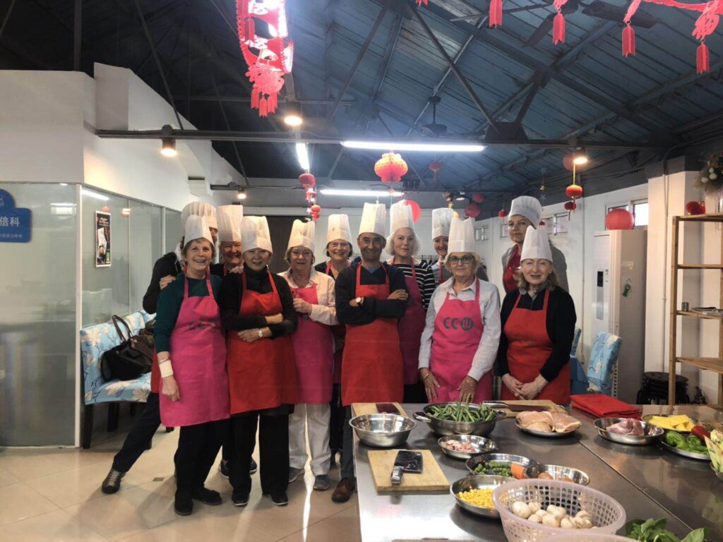 Group of people at cooking class