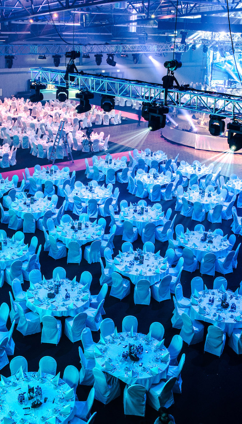 Table setup in a venue