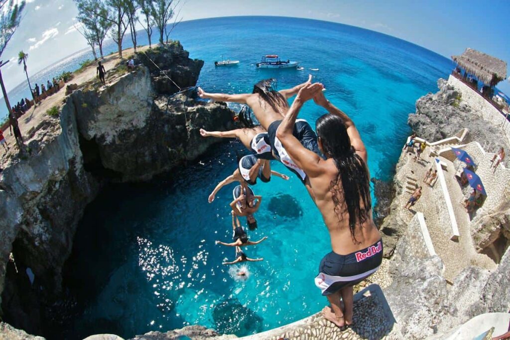 Cliff diving at Rick's Cafe