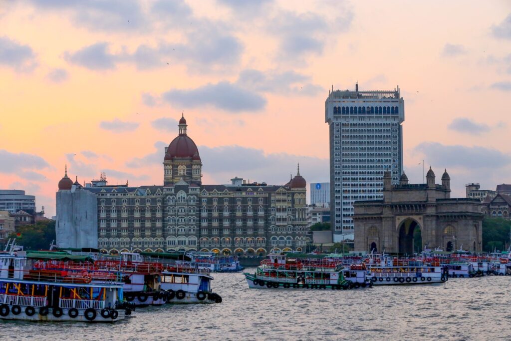 Boats on a river in Mumbai