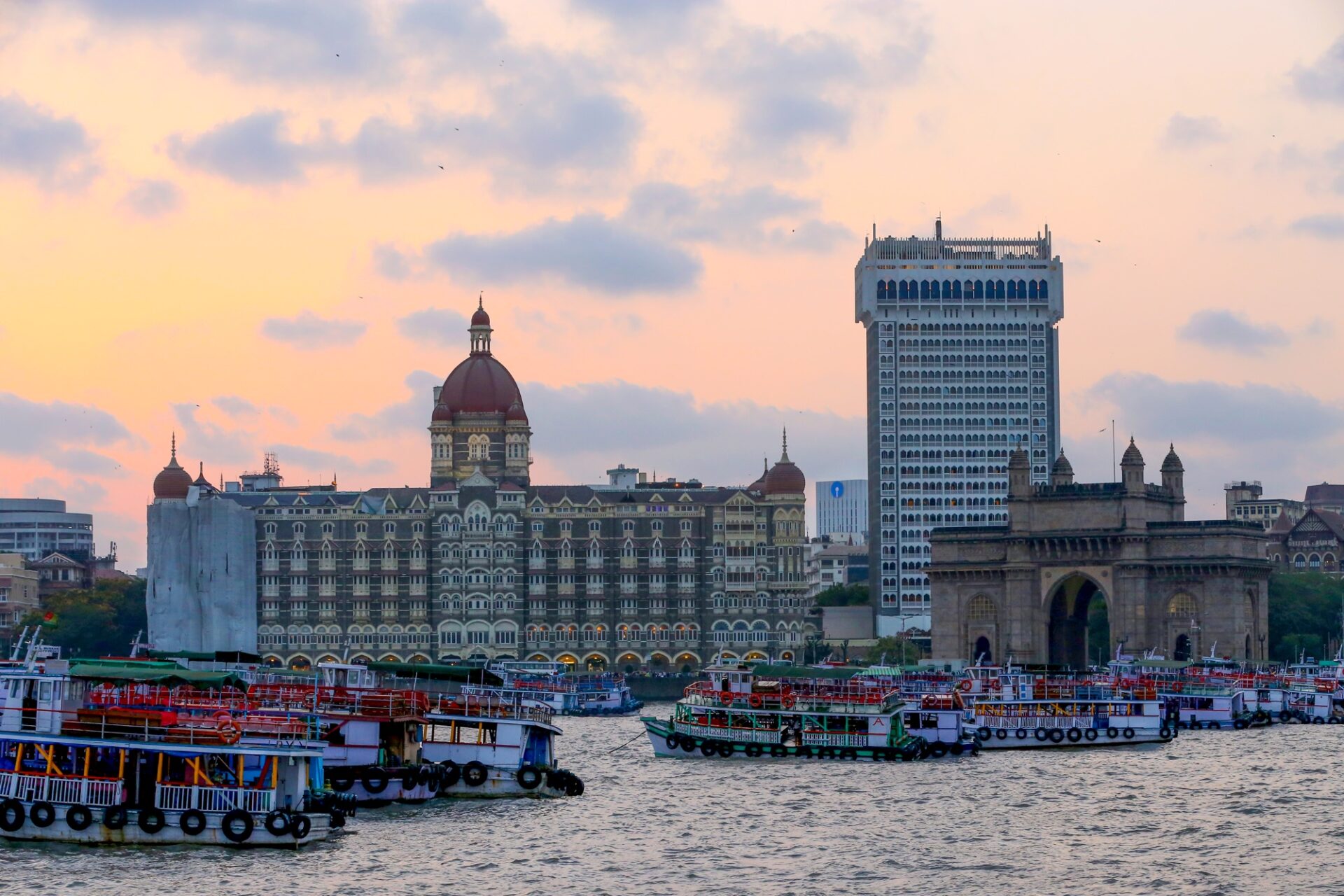 Boats on a river in Mumbai