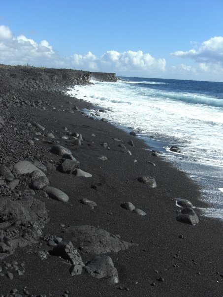 Black sand beach