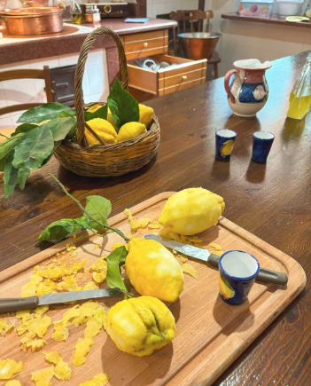 Lemons on a cutting board